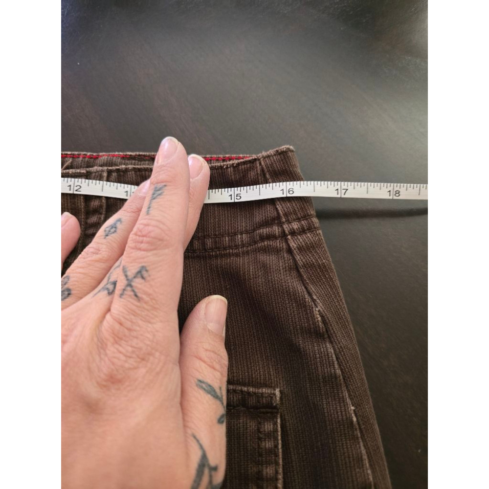 Vintage Y2K Preppy Tommy Hilfiger Brown Corduroy Button-Front Mini Skirt Size 8 - Picture 5 of 8